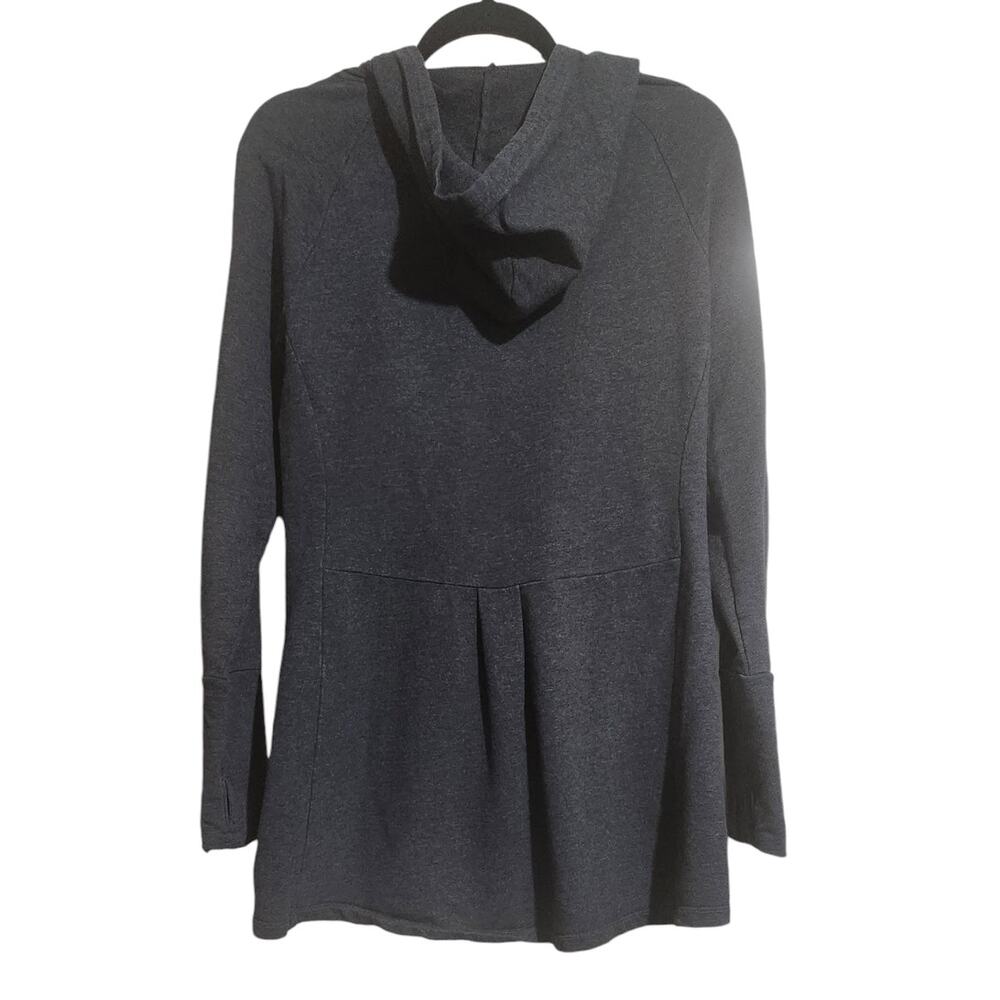 The North Face Womens Jacket Hoodie Size Medium Gray Tunic Asymmetric Full Zip - Picture 3 of 10